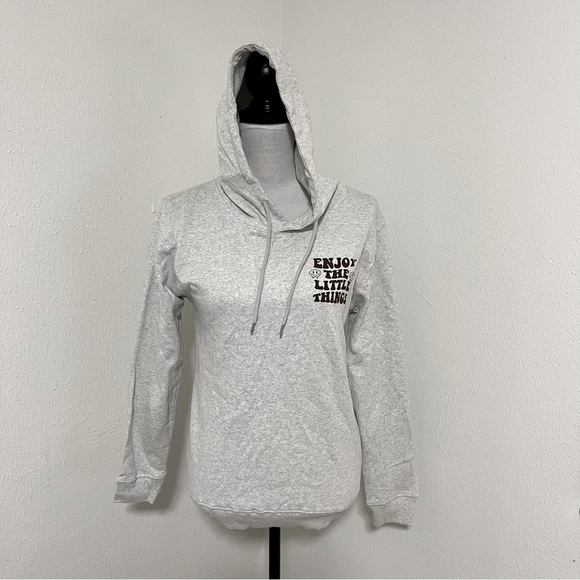 ON Fire Unisex Small Graphic “ENJOY THE LITTLE THINGS” Pullover Hoodie NWT - Picture 2 of 7